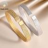 European-American High-End Titanium Steel Open Bangle: Light Luxury, Gold-Plated, Simple Fashion Woven Bracelet