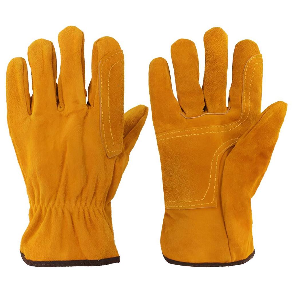 1 Pair Reinforced Style Heat Resistant Welding Gloves BBQ Oven Protective Welder Gauntlet PU Leather
