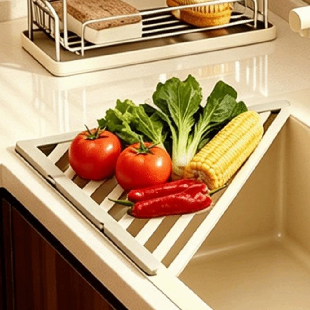 Rustproof Kitchen Sink Organizer Roll Up Sink Drainer Multipurpose Foldable Drain Rack  Sink Corner