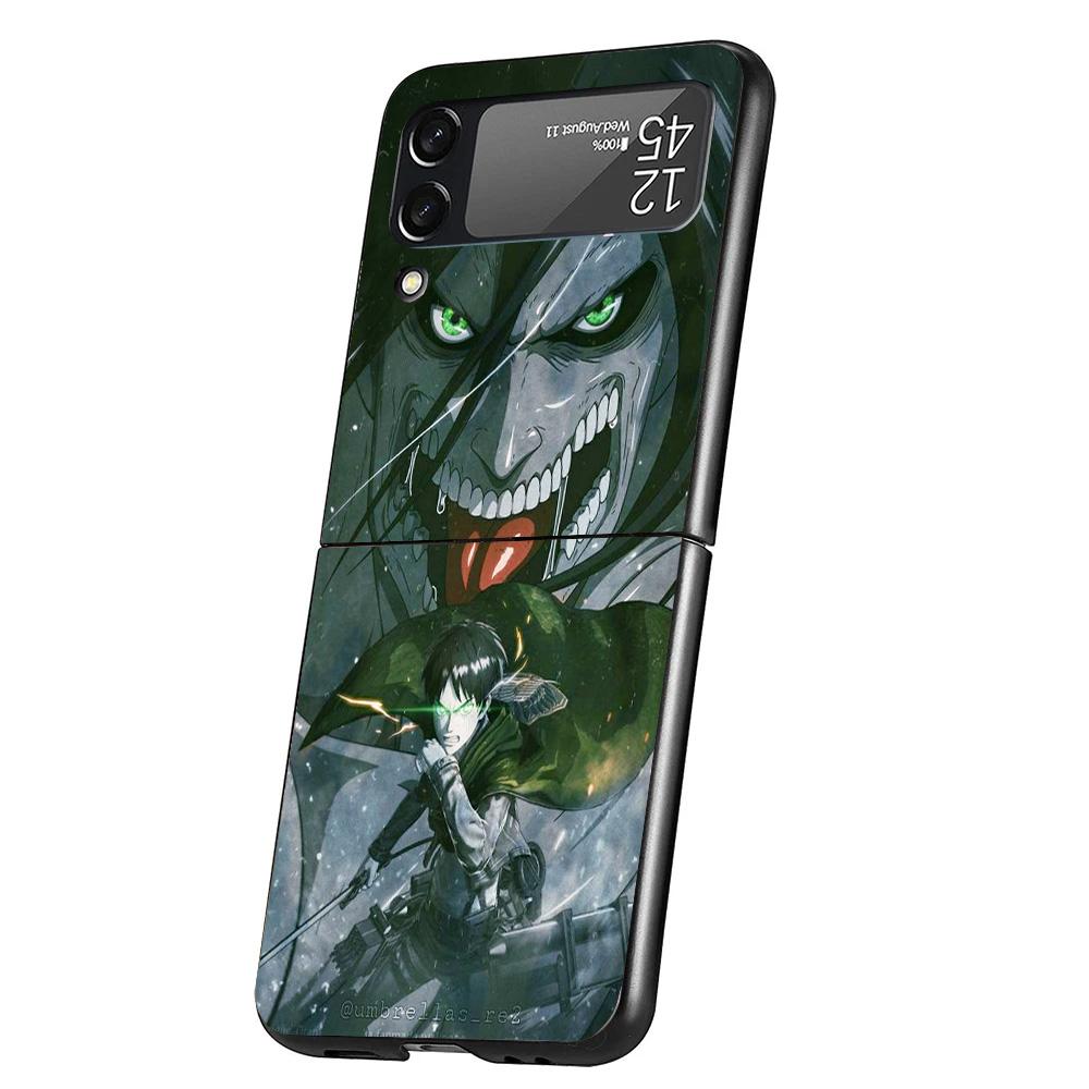 Attack Eren Cover Phone Case For Samsung Galaxy Z Flip 7 6 5 4 3 5G Flip7 Flip6 Flip5 Flip4 Flip3 Black Fundas Shell Galaxy Z Fl