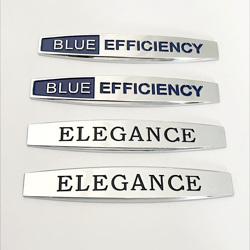1 Paar 3D Metall Auto Front Seiten Kotflügel Emblem Abzeichen Aufkleber Zubehör für Blue Efficiency W204 C200 E200 Elegance Sticker