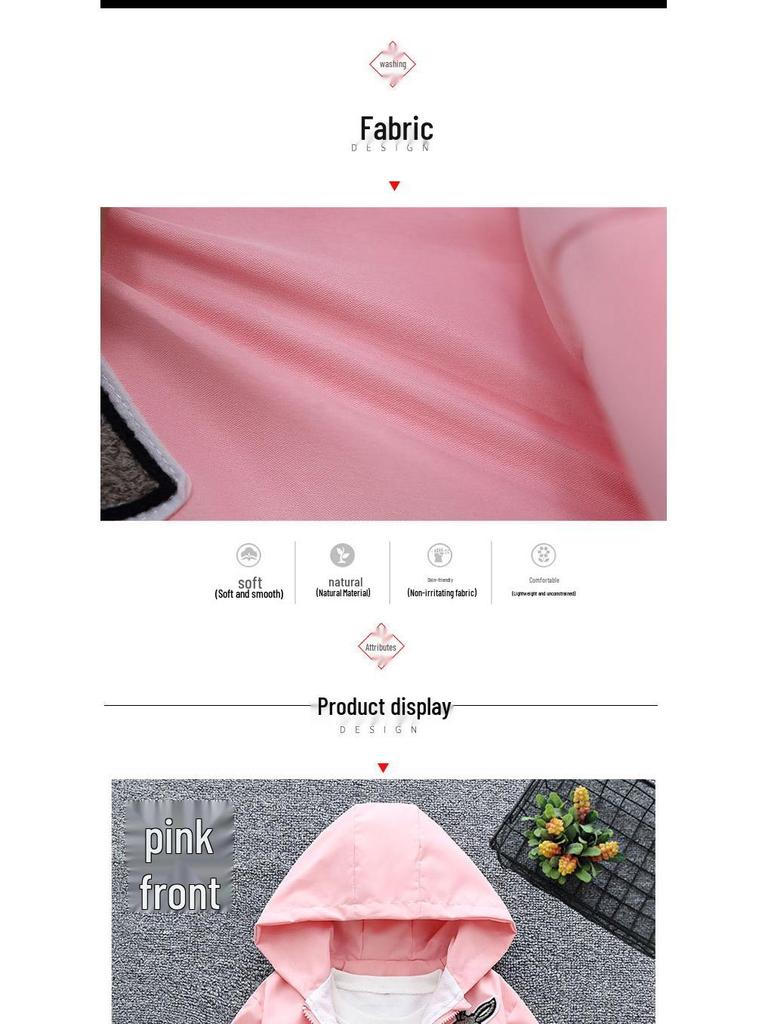 2025 Kids' Hooded Jacket: Girls' & Boys' Trendy Korean-Style Spring & Autumn Trench Coat