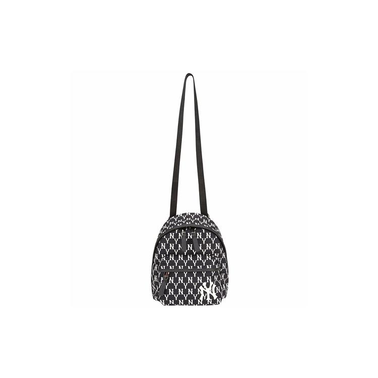 New MLB Monogram Collection Nylon Polyester Shoulder Bag Crossbody Bag Backpack Regular Women's Ivory White/Black 32BG09911