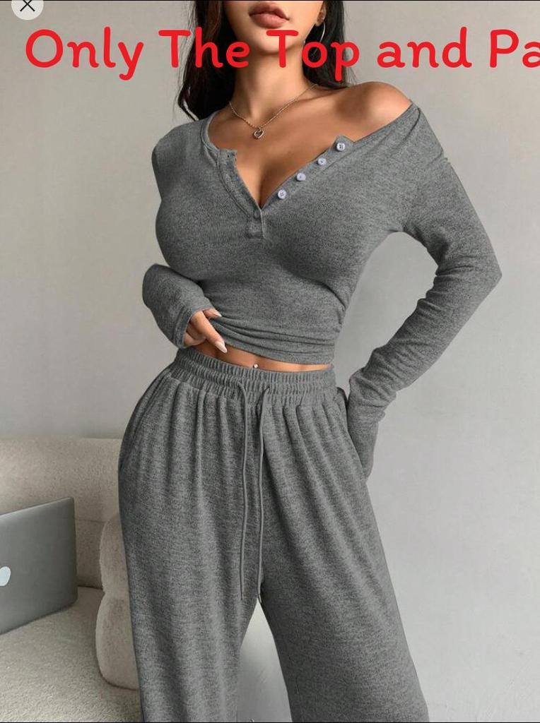 Streetwear Fashion Womens Long Sleeve Solid Color Jumpsuit With Button Details For Fall