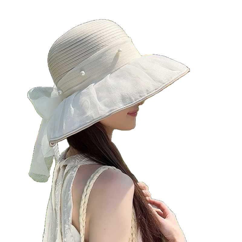 Sun Protection Cap For Women With Large Brim Summer Sunhat Breathable Polyester Casual Style