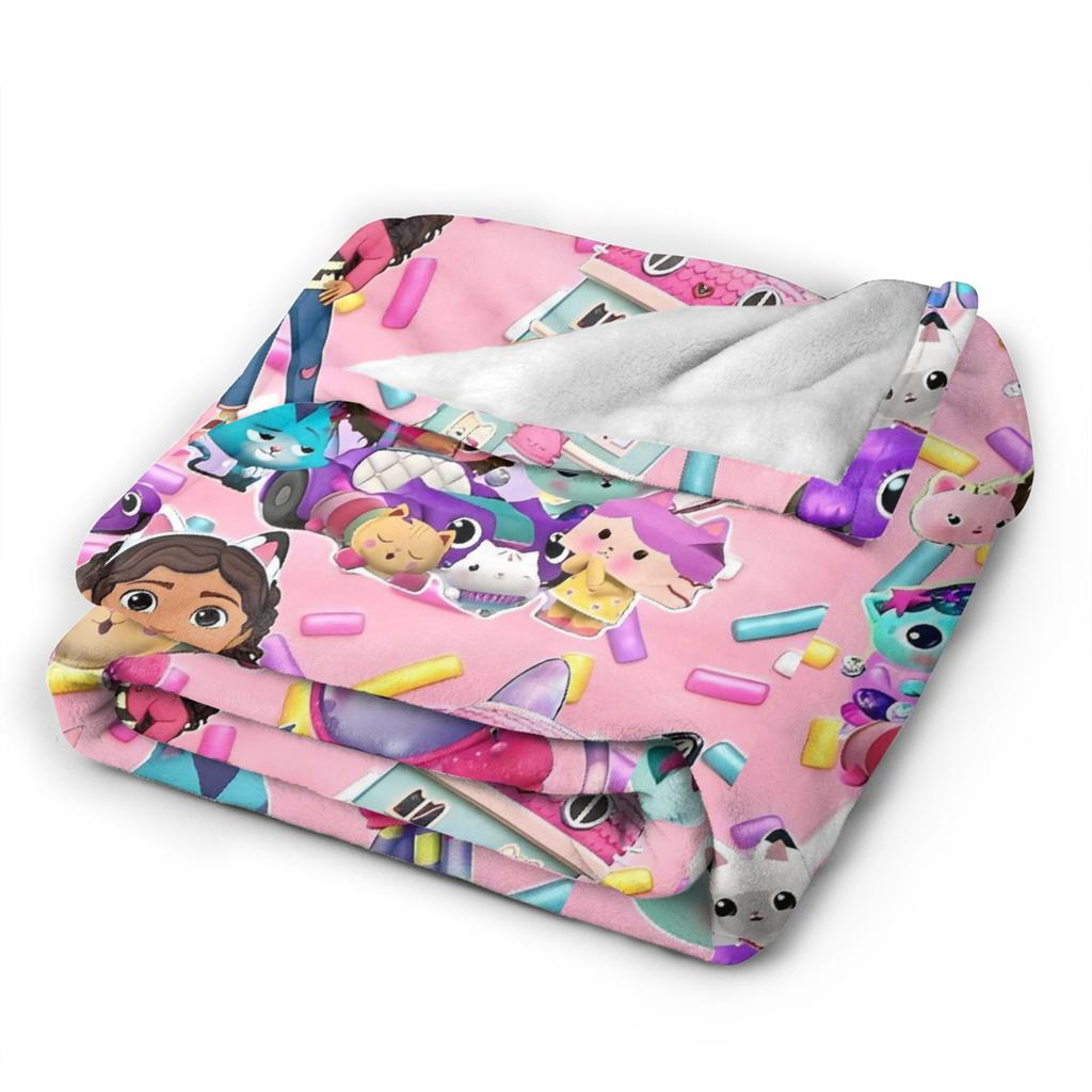G-gabbys Dollhouse Fun Flannel Blanket Super Warm Bedding Throws for Couch Bed Travel Office Aesthetic Bedspread Sofa Bed Cover
