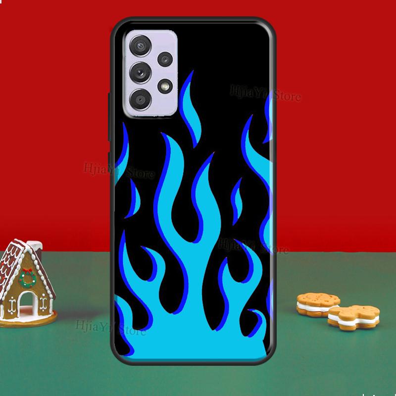 Flame Aesthetic Light Blue Fire Pink Case For Samsung A52 A12 A32 A42 A72 A51 A71 A31 A11 A40 A50 A70 A02S A21S Phone Cover