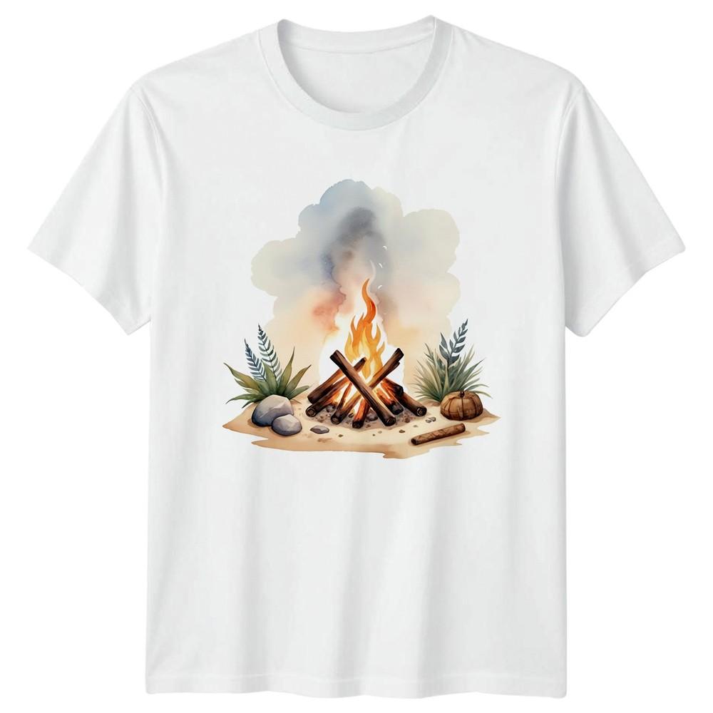 Campfire Camping Outdoors Unisexs TShirt Unisexs Tee Graphic Unisex Top Bonfire S