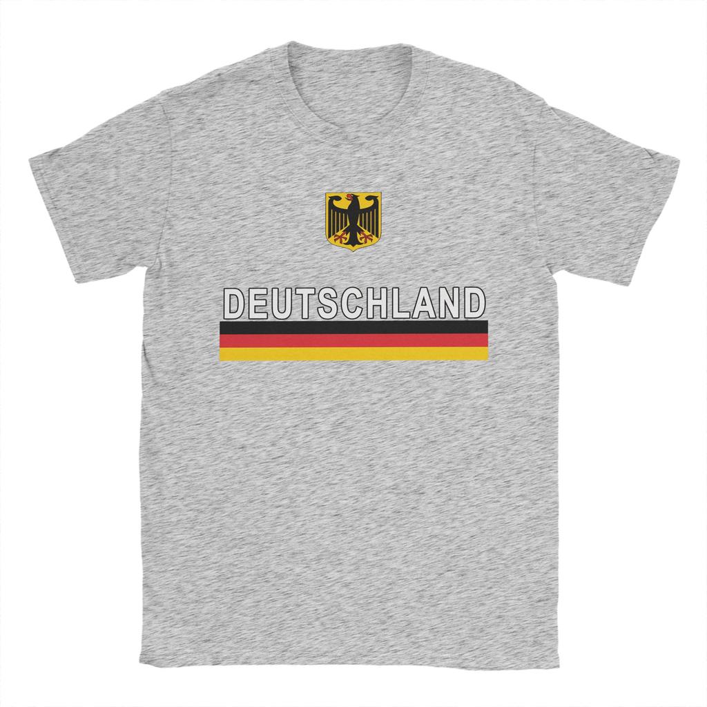 Deutschland Flag And Emblem Germany T Shirt for Men Cotton Novelty TShirt Round Neck Tees Short Sleeve Clothing Gift Idea