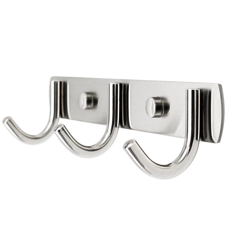 Strong Adhesive Stainless Steel Door Hook for Coats, Hats, Towels, and Kitchen Use