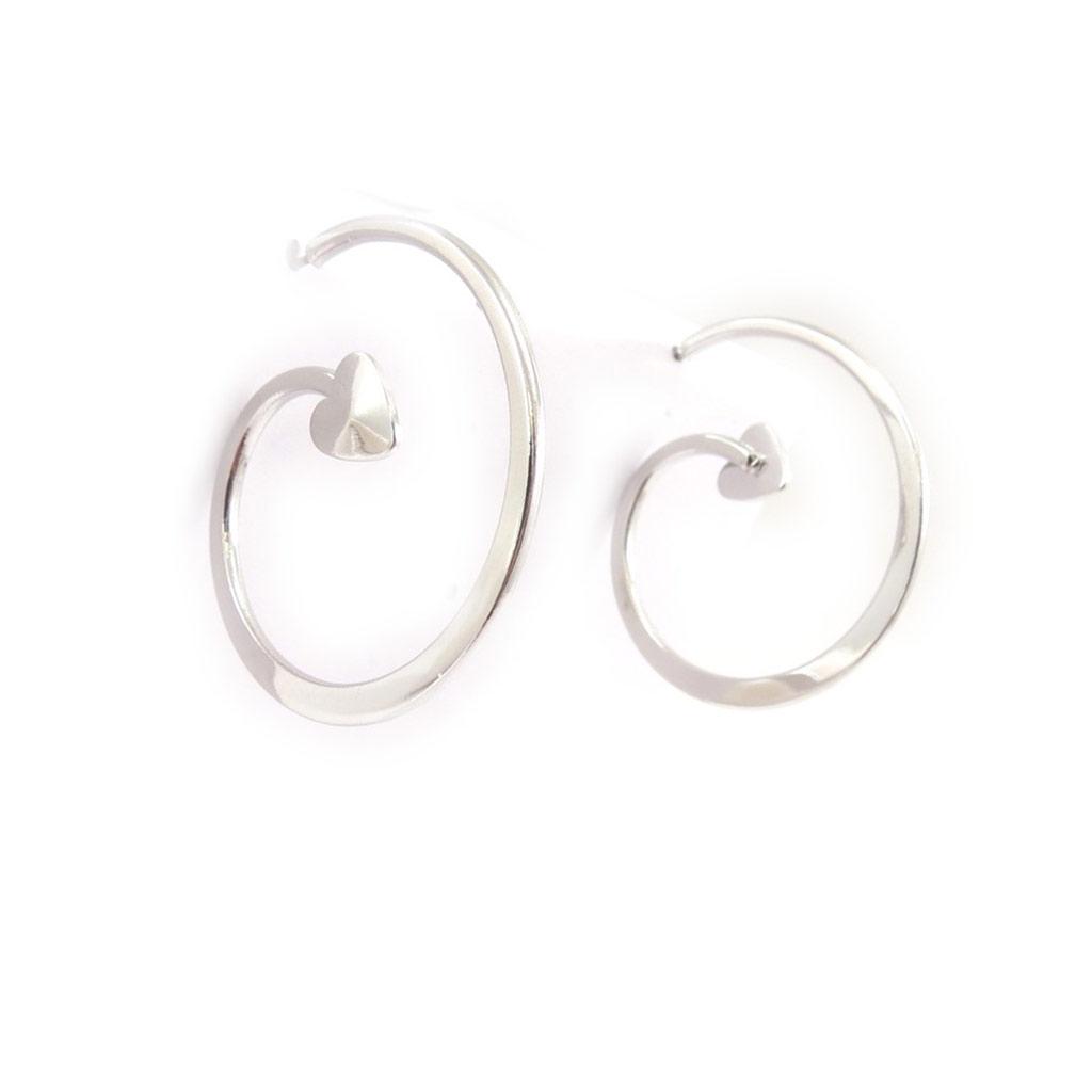 Les Trésors De Lily [J8995] - Silver 'Choregraphie' Hoop Earrings Ø 35 Mm