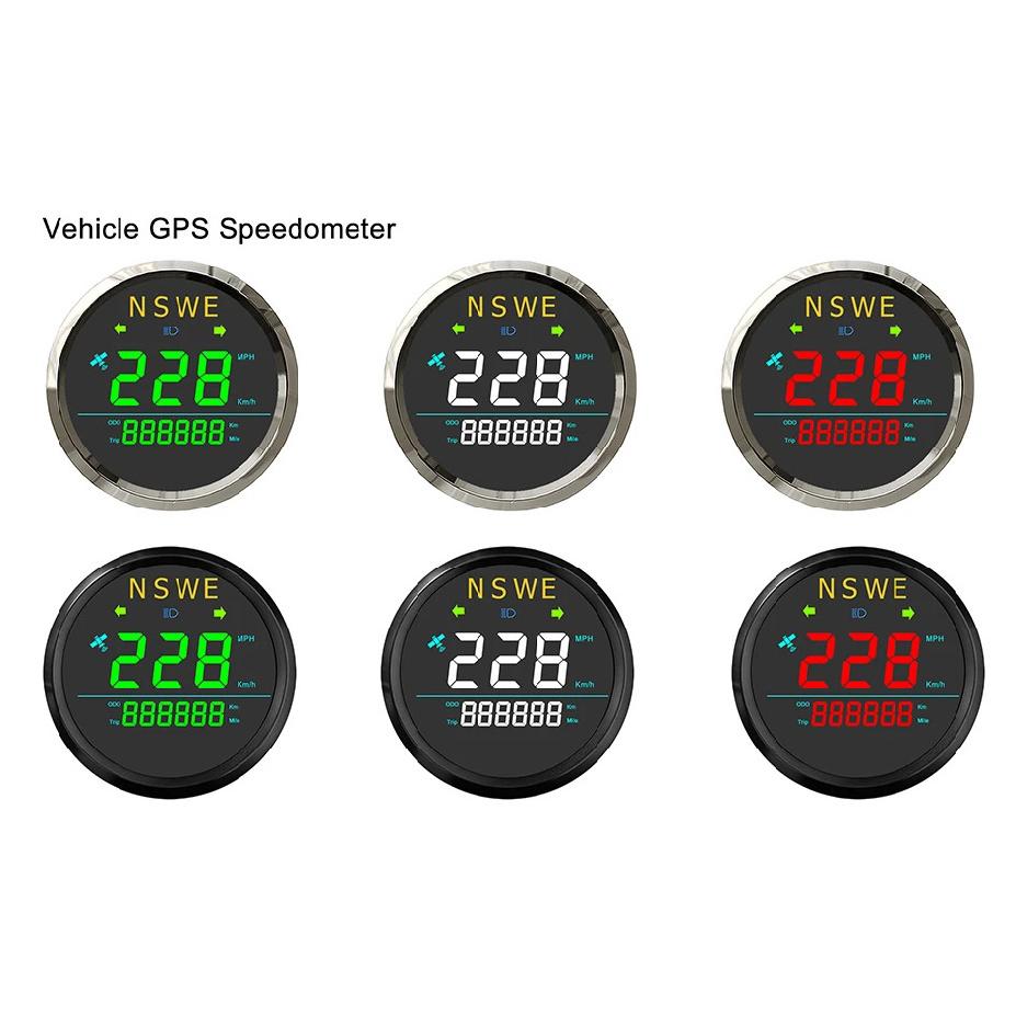 ELING 85mm Universal Digital GPS Speedometer 0-999 (MPH, Km/h) for Car Truck RV with Backlight GPS Antenna 12Volt 24V
