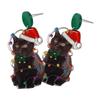 Christmas Tassel Dangle Earrings Acrylic Texture Festival Jewelry Fashion Pendant Earrings Present for Women and Girls