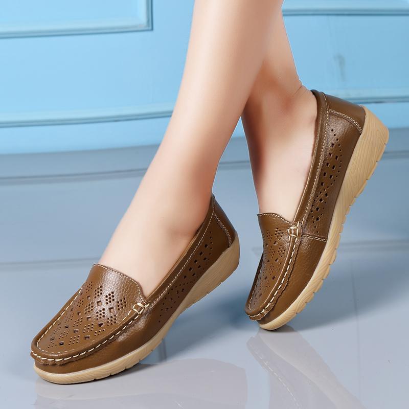 Soft-soled shoes Doudou shoes spring and autumn new mid-heel wedge heel platform hospital nurse shoes