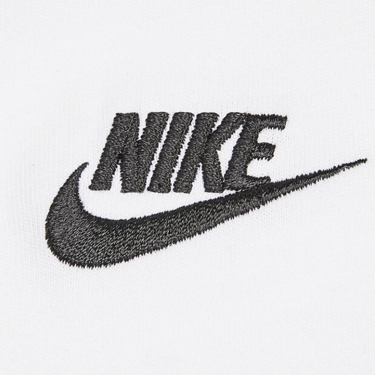 Nike T-Shirt Solid Color Round Neck Short Sleeve Print Kids Tops White FD0927-100
