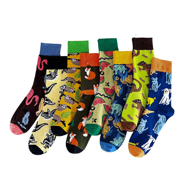 Zhuji Socks Animal Printed Sports Socks 36-47 Wind Trend Men'S Stockings Medium And High Stockings