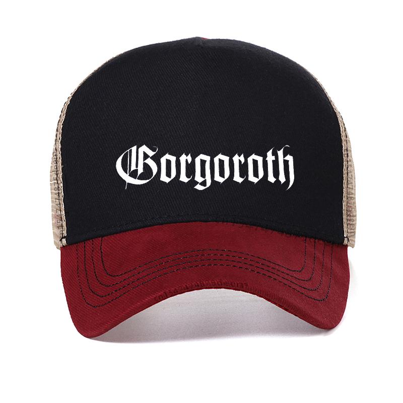 

GORGOROTH Men Rock Band baseball cap Thrash Black DEATH HEAVY METAL punk Rap singer hip hop cap cool Mesh breathable hat Adjustable