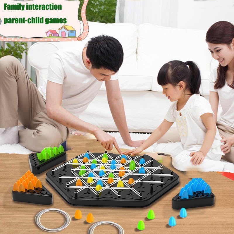 Chain Triangle Chess Game Geometric Chess Board Game Funny Family Party Triggle Rubber Band Game Parent-child Interactive Games