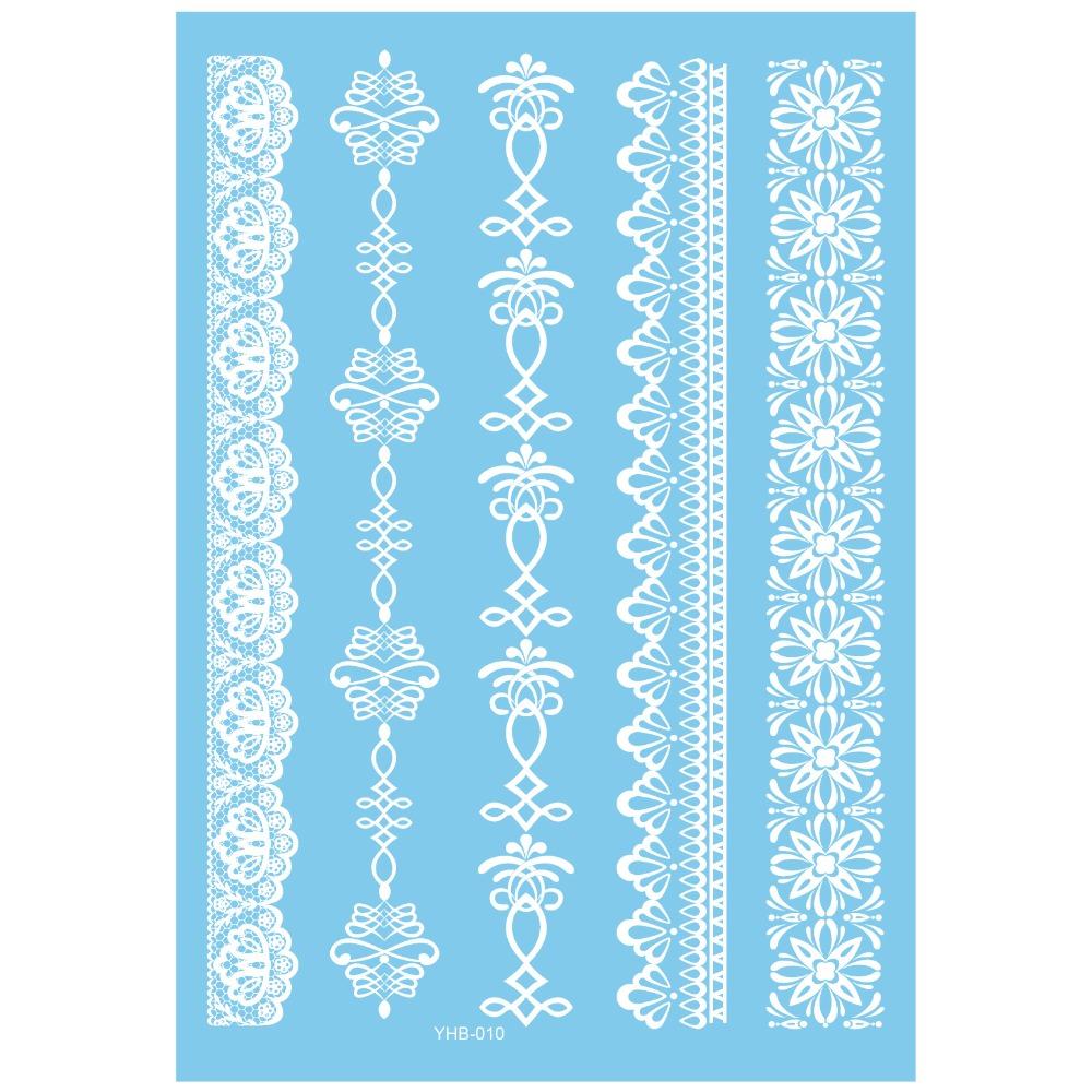 Lace Flower White Tattoo Stickers Long-lasting Butterfly Tattoo Stickers Women Men