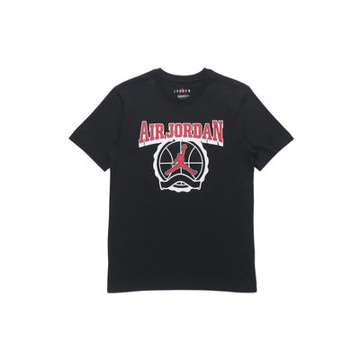 Explosive Logo Print Basketball Short Sleeve T-Shirt Men Tops Black CV3420-010