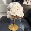 Rabbit Fur Earflap Bucket Hat Warm Plush Hat Trendy Fluffy Knitted Skull Cap  Daily Wear