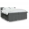 VidaXL Slat Bed Base with Mattress Dark Grey 200x200cm Fabric 3289469