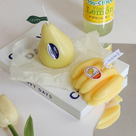 Decorative Scented Candle Innovative Banana Charming Pear Peach Fruit Wax Candle Home Decor