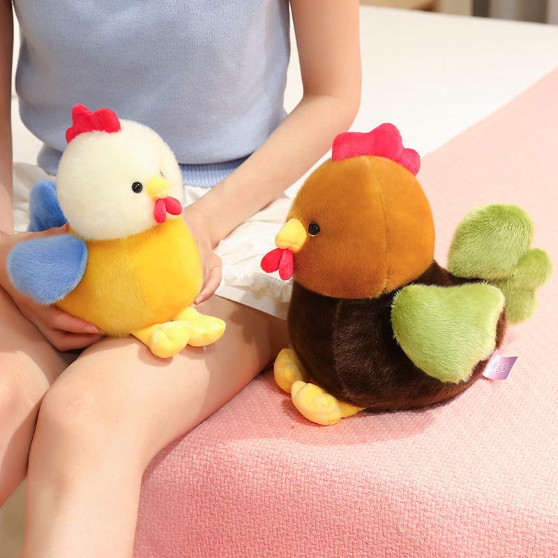 Color Splicing Chicken Plush Doll 22/30cm Guguga Chicken Plush Toy Stuffed Doll Child Education Gift Farm Decoration Souvenirs