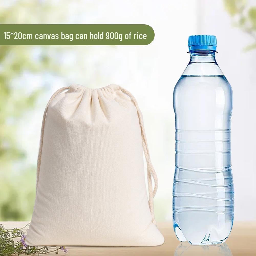 Small Cotton Canvas Drawstring Pouch for Rice Packaging