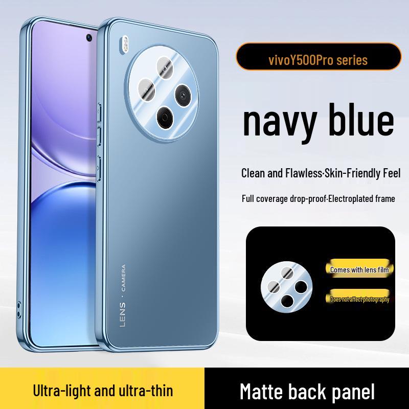

Compatible VIVO Phone Case: Y500, Y300i Matte Electroplated Cover with Built-in Lens, Drop-Proof for Men & Women Y300