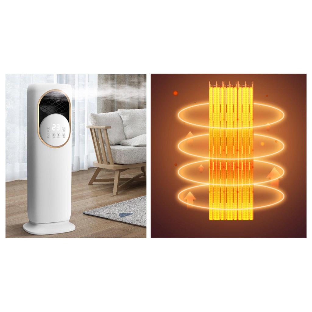 Mesh Grille Touch Buttons Freestanding Air Cooling Unit Fan Cylindrical Body