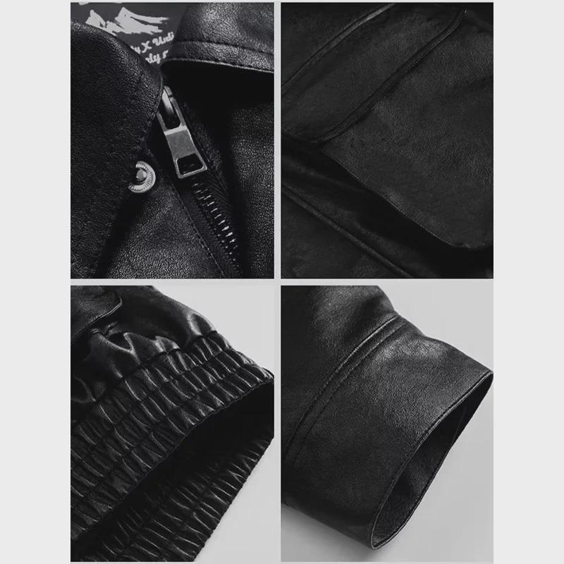Veste en cuir oversize pour homme style rétro américain - Streetwear haut de gamme élégant