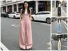 Women's Summer Yamo Wide-Leg White Pants: Casual, Loose-Fit, Milk Puff Texture