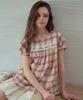 Aueonoseuteljia Avel Lace Check Blouse_Red(Ob6Bl12)