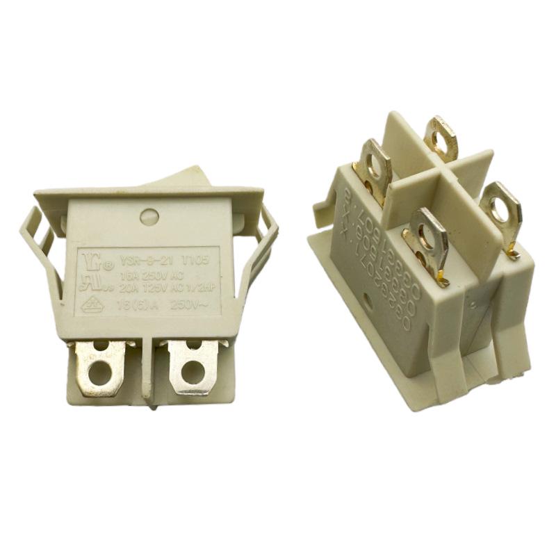 Taiwan YG YSR-9-21 Boat-shaped 4 Pin Rocker Power Switch, 16A High Current for Electric Heating Pot, 2 Positions.
