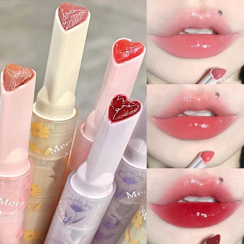 Amore a forma di cuore Acqua Luce Rossetto Penna Specchio Gelatina Smalto per labbra Idrata Lucidalabbra trasparente Tinta per labbra coreana