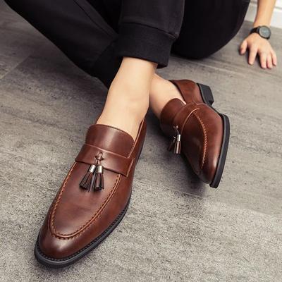 Fashion Men Casual Shoes Breathable Leather Loafers Business Office Shoes For Men Driving Moccasins Comfortable Slip On Tassel Shoe