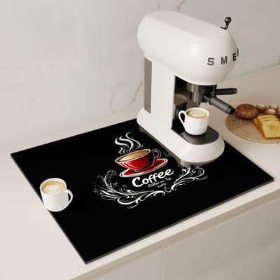 Coffee Machine Mat Waterproof Kitchen Dish Drying Mats Non-slip Drain Pad Quick Dry Tableware Faucet Dinnerware Rug