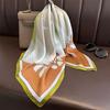 68cm Line Flower Scarf Women's New Spring and Summer Imitation Silk Scarf High-end Fresh Versatile Headscarf Shawl