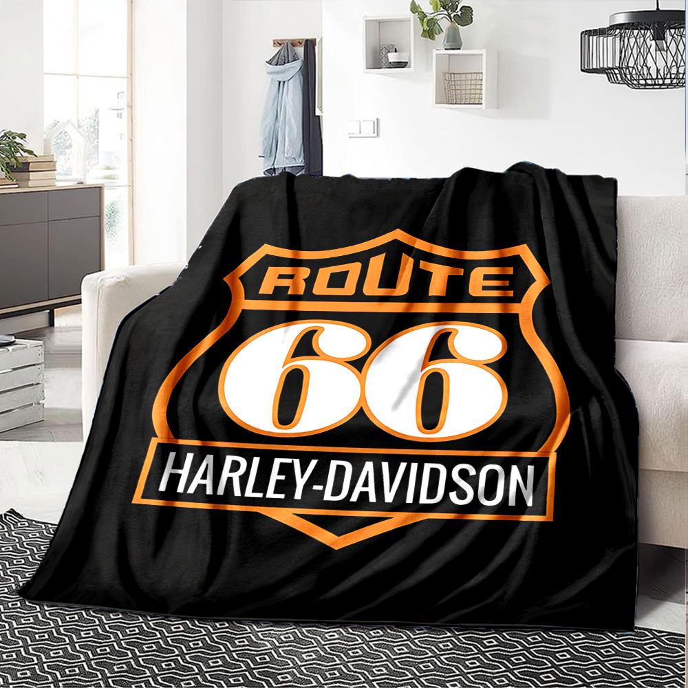 1pc Harley-Davidson Blanket, Gift, for Men and Women, Soft Blanket, Good for Sofa Bed Couch Travel, Lightweight Flannel Blanket