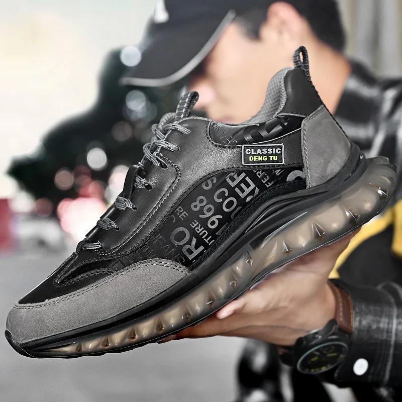 Men's Casual Shoes with Thick Soles Fashionable and Trendy Lightweight Sports Shoes Men's Comfortable Running Shoes