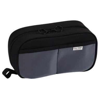 Ideamall Pencil Large Stationery Simple Design Case, Capacity, Multifunctional, Storage, Portable, (Black)