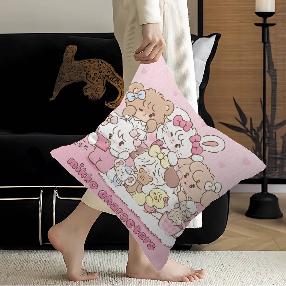

Japan Mmikko CCharacters art Pillow Gift Home Office Decoration Bedroom Sofa Car Cushion Cover case x 30x30 cm