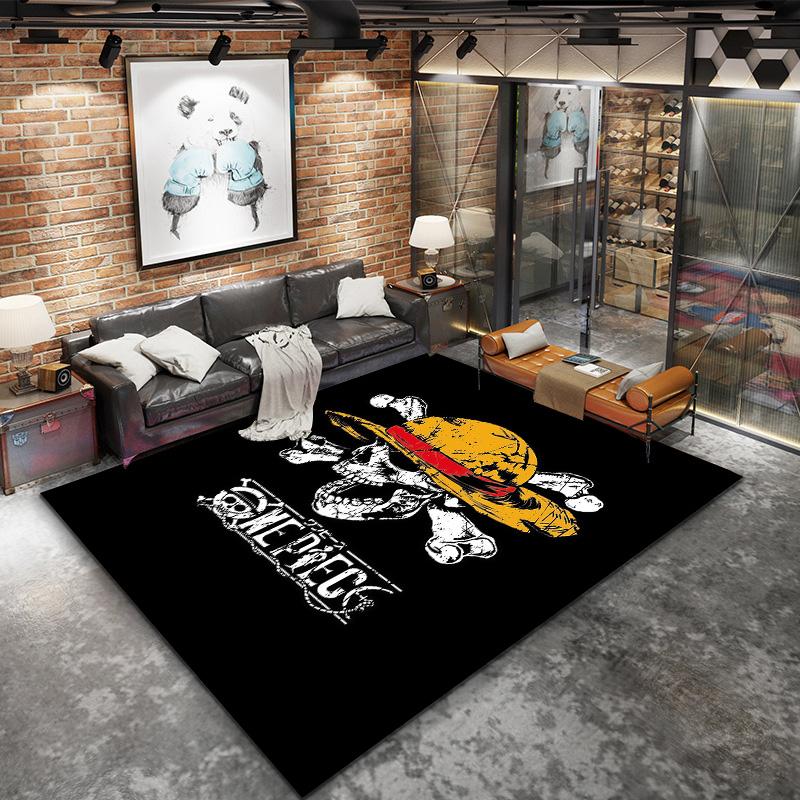 Tapis Tapis Tapis Pirates du Chapeau de Paille One Piece Pour Salon Chambre Maison Décoration de Canapé, Tapis de Sol Antidérapant pour Jouer aux Enfants