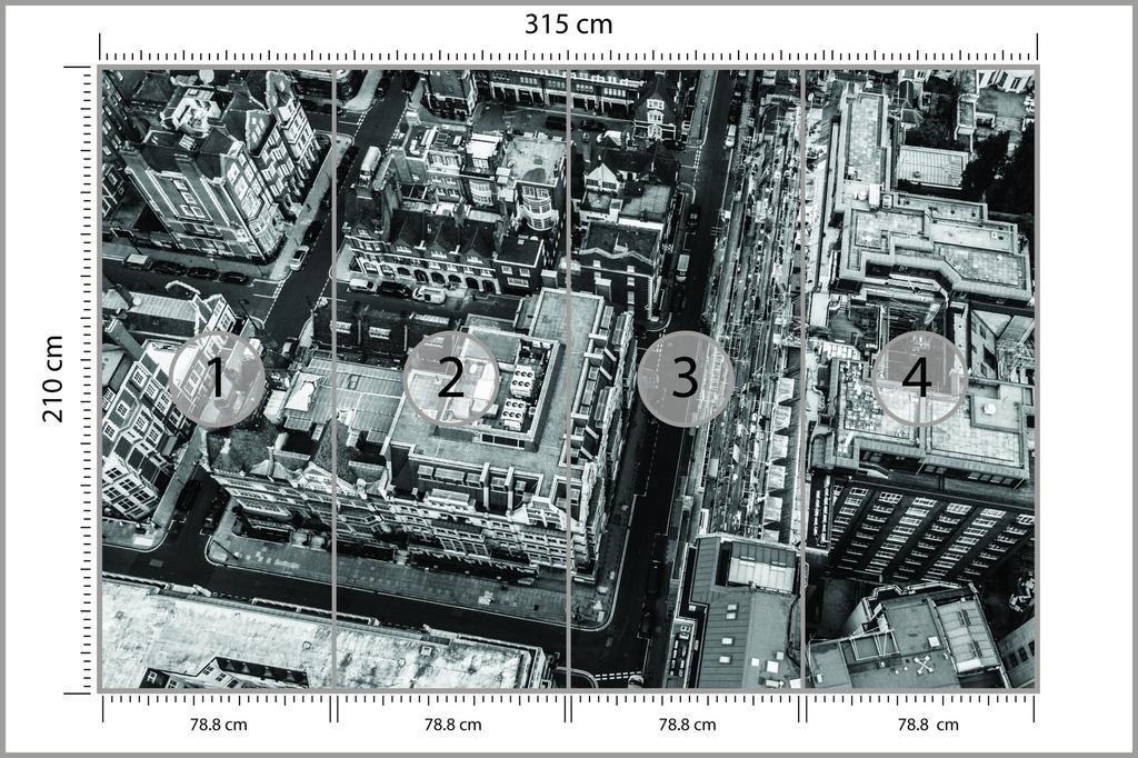 Photomural London Black And White  Self-Adhesive Mural 315x210