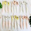 Gold Knives Forks Spoons Set Tableware Colorful Gilt Plastic Food Grade Disposable For Birthday Party Cake Fruit Desserts Dinner