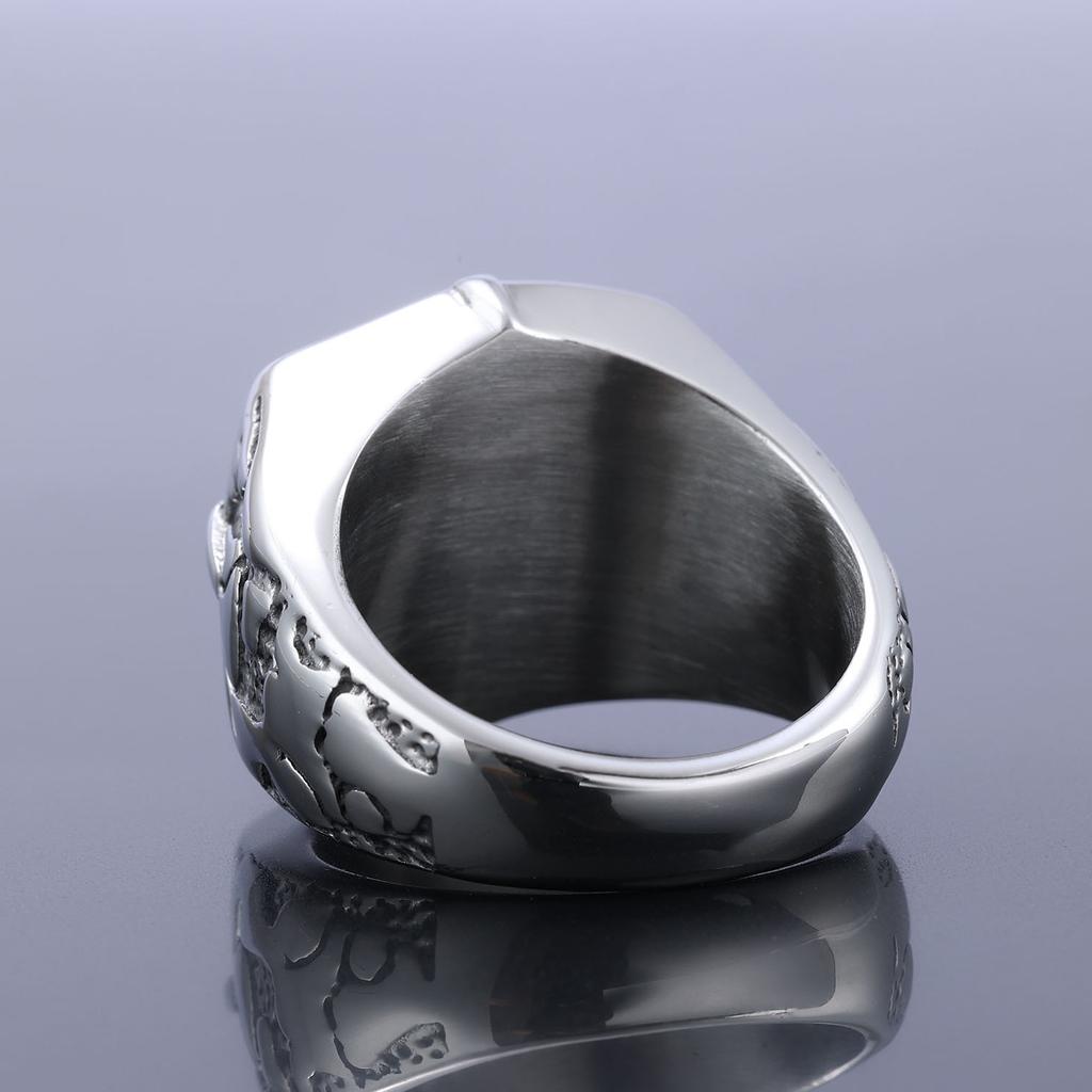 Personalized Stainless Steel Cross Ring For Men Vintage Mariner Compass Finger Ring Jewelry Viking Accessories DropShhipping