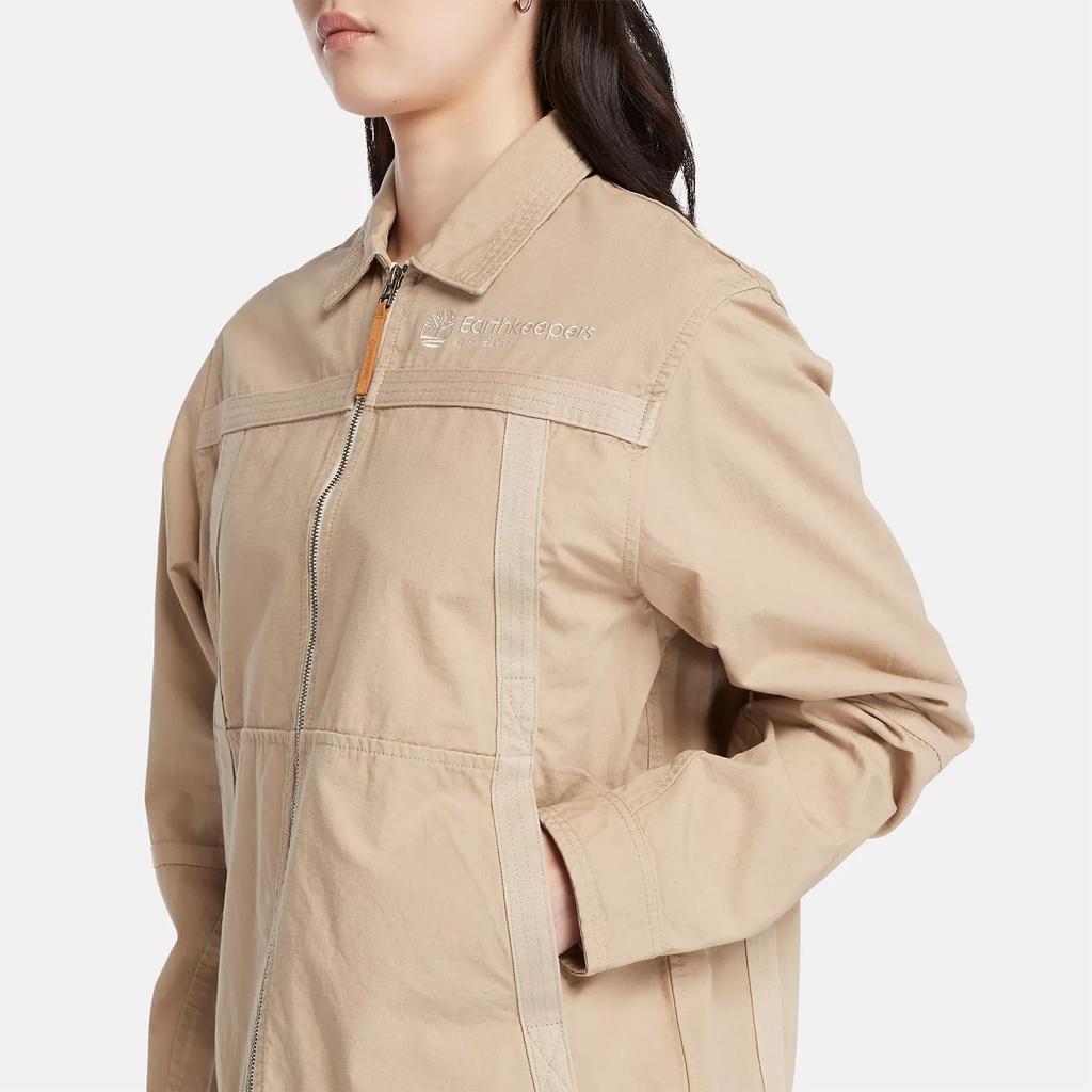Timberland Einfarbiges Jackett mit aufgesetztem Kragen und langen Ärmeln Unisex-Jacken Khaki A6BQT-269