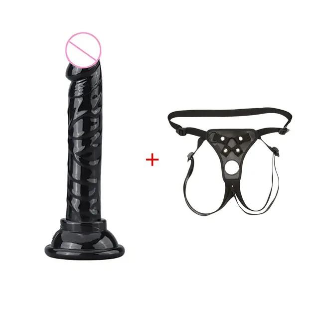Sexy Leather Panties Bondage Strapon Chastity Pants With Penis Dildo Set Body Harness Couples Flirting Sex Toys for Women Men 18