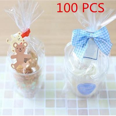 100x Clear Chocolate Lollipop Candy Cello Bags Cellophane Party Favor 10cmx15cm‘